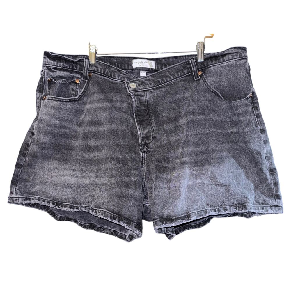 Abercrombie & Fitch Women's Washed Black Denim Shorts
